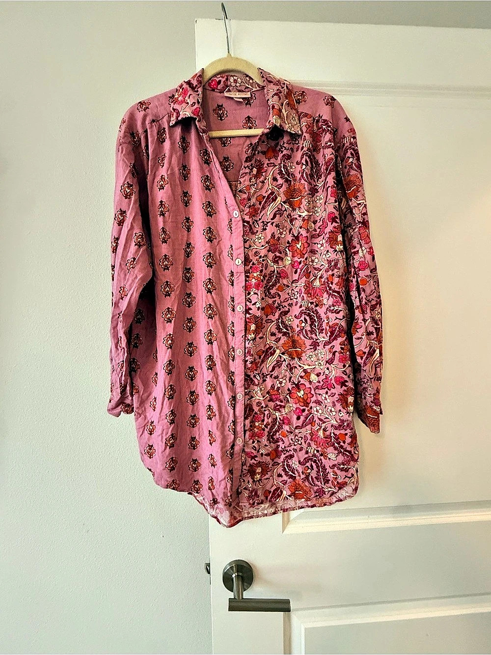 Knox Rose Floral Button Down Shirt in Pink Like New